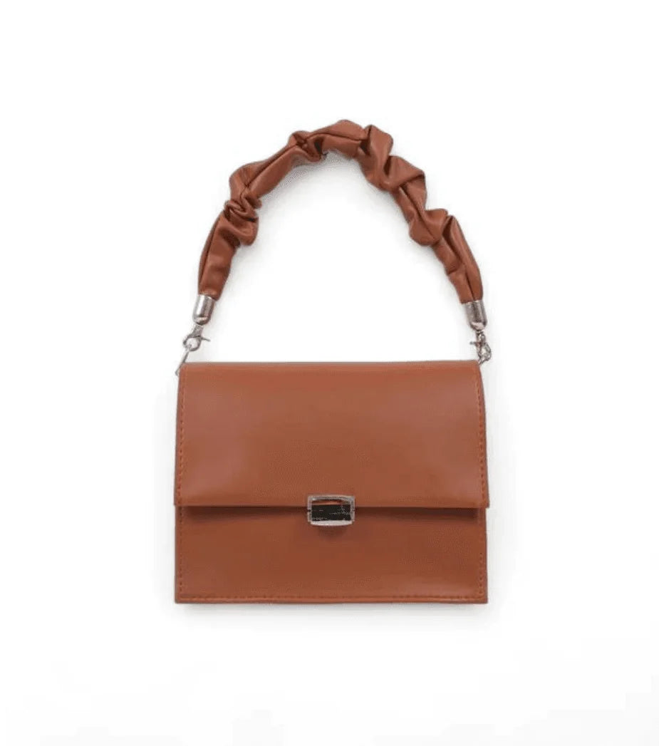 BROWN   TOP HANDLE MINI CROSS BODY BAG