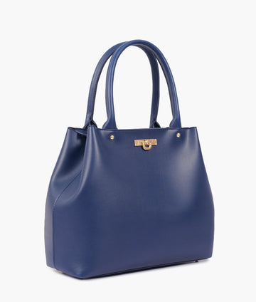 BLUE ZIPPER TOTE BAG