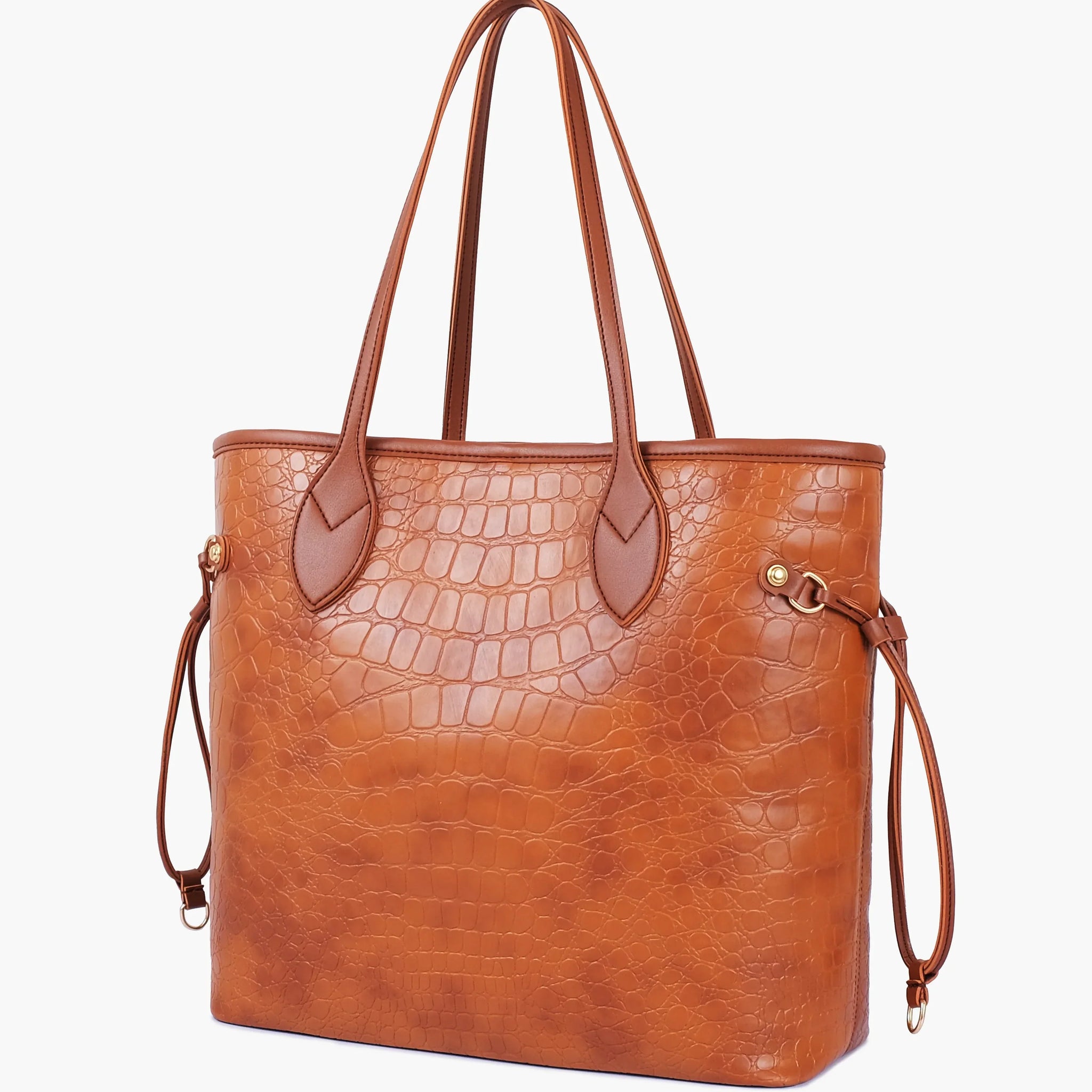 BROWN CROC NEVERFULL TOTE BAG