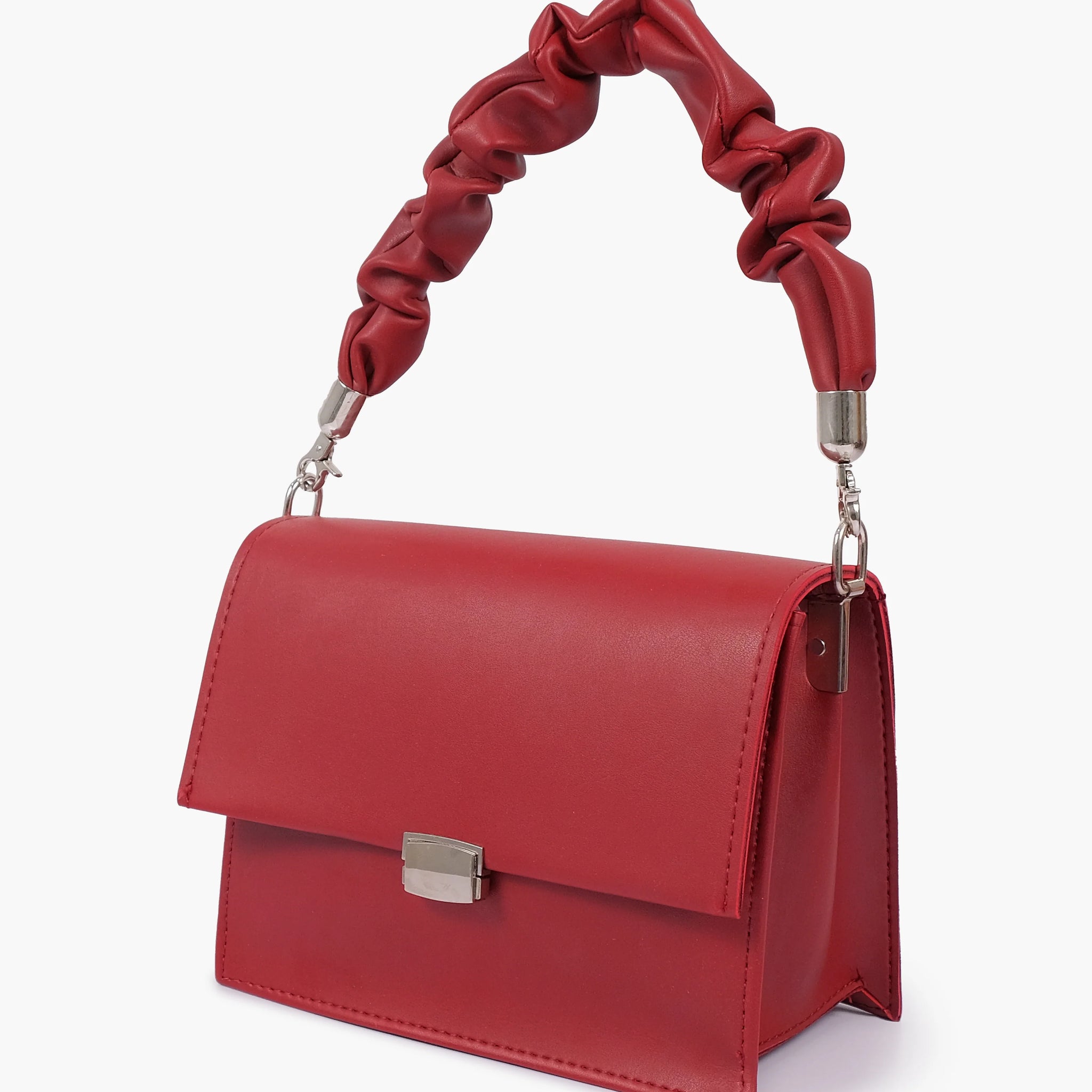 MAROON  TOP HANDLE MINI CROSS BODY BAG