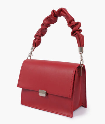 MAROON  TOP HANDLE MINI CROSS BODY BAG